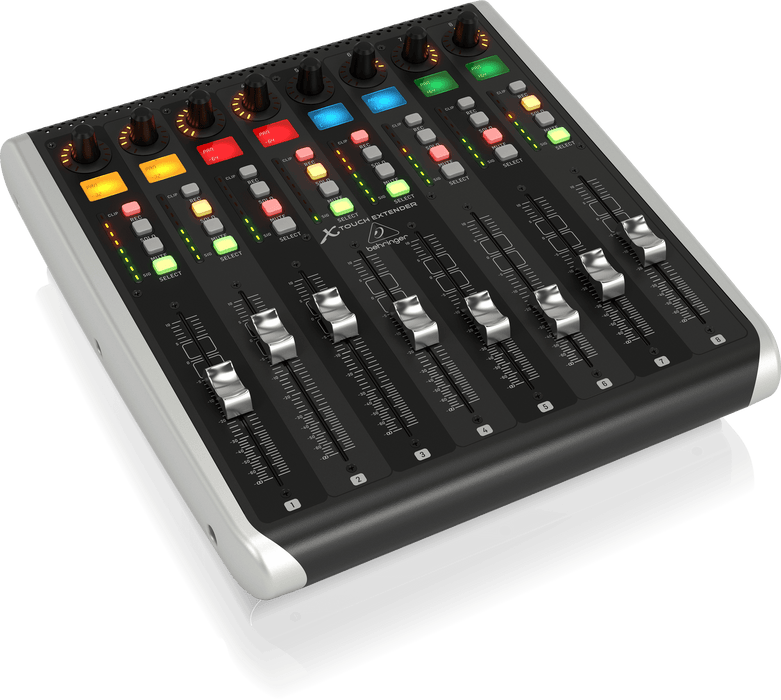 Behringer X-TOUCH EXTENDER with 8 Touch-Sensitive Motor Faders, LCD Scribble Strips, USB Hub and Ethernet/USB Interfaces