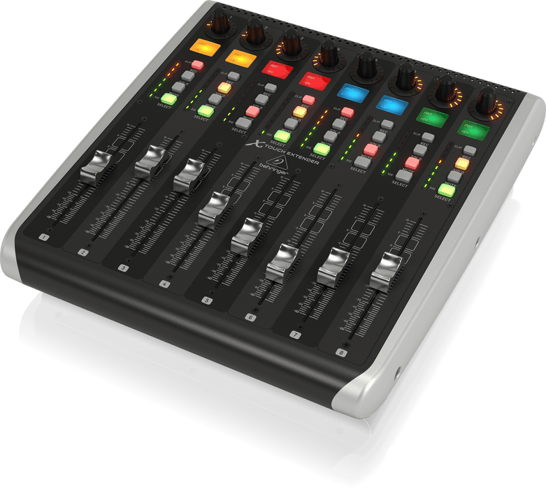 Behringer X-TOUCH EXTENDER with 8 Touch-Sensitive Motor Faders, LCD Scribble Strips, USB Hub and Ethernet/USB Interfaces