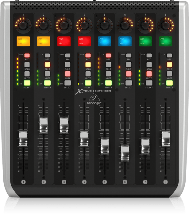 Behringer X-TOUCH EXTENDER with 8 Touch-Sensitive Motor Faders, LCD Scribble Strips, USB Hub and Ethernet/USB Interfaces