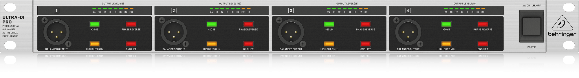 Behringer Ultra-DI Pro DI4000 Professional 4-Channel Active DI Box