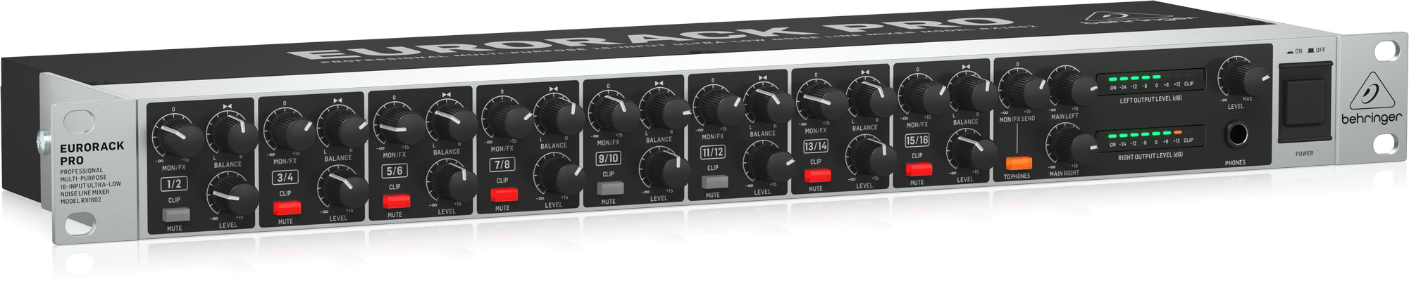 Behringer EURORACK PRO RX1602 Professional Multi-Purpose 16-Input Ultra-Low Noise Line Mixer