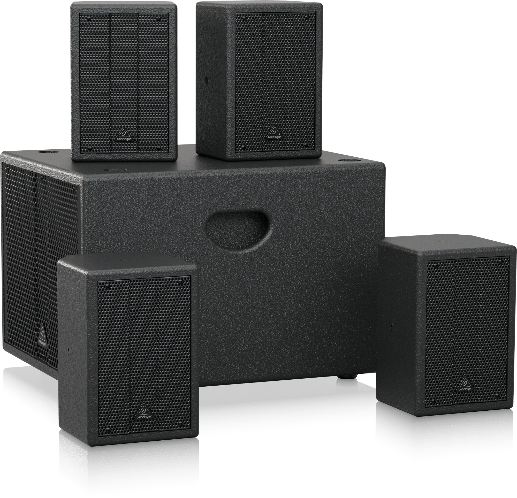 Behringer SAT 1004 Bundle Complete PUB Installation Speaker Bundle with 4" Passive PA Speaker and 8" Active PA Subwoofer and More - Set