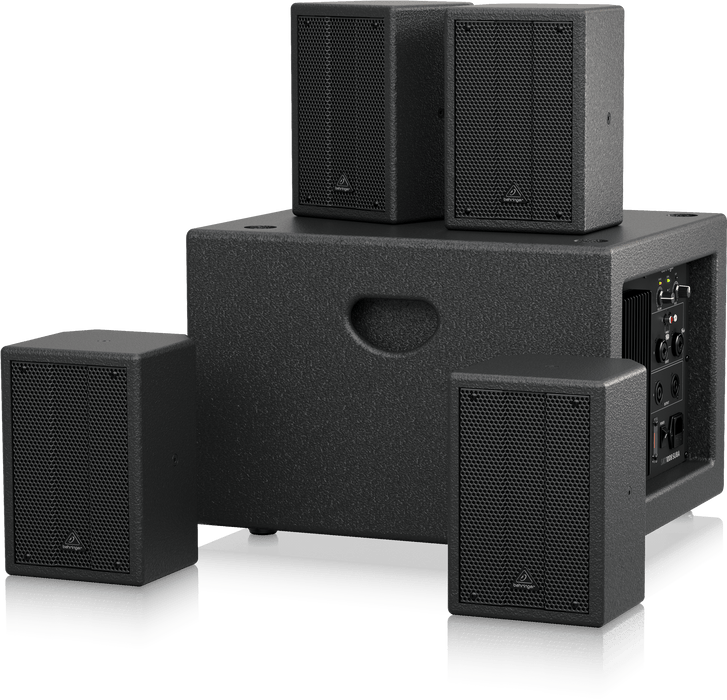 Behringer SAT 1004 Bundle Complete PUB Installation Speaker Bundle with 4" Passive PA Speaker and 8" Active PA Subwoofer and More - Set