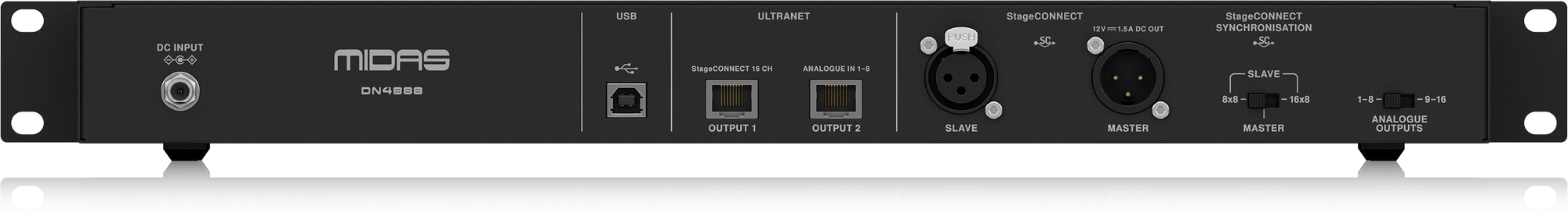 Midas DN4888 Bus-Powered StageCONNECT Interface with 8x8 Analogue In/Out and Dual Ultranet Outputs