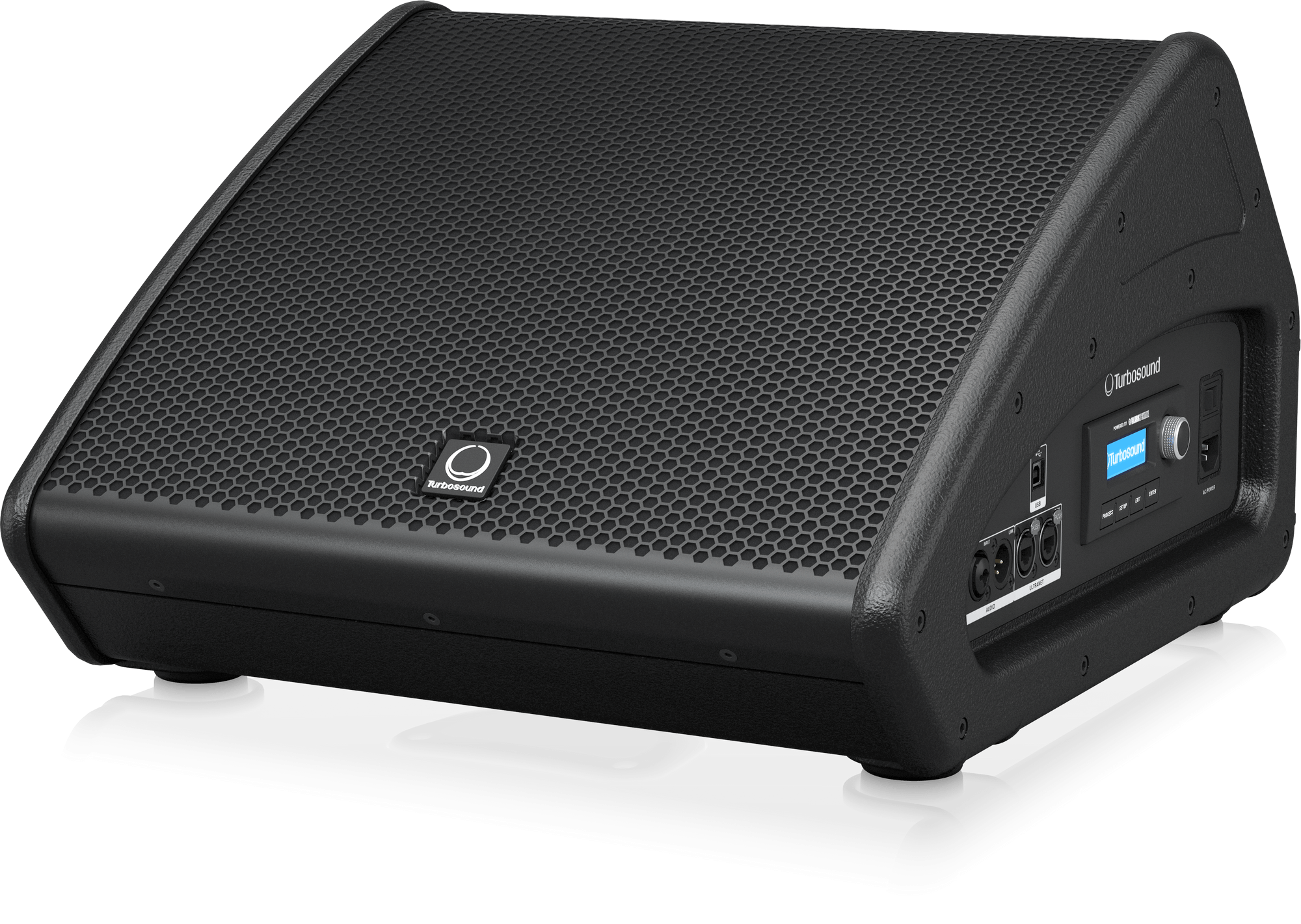 Turbosound TFM122M Coaxial 1100W 2-Way 12" Stage Monitor with Klark Teknik DSP Technology and ULTRANET