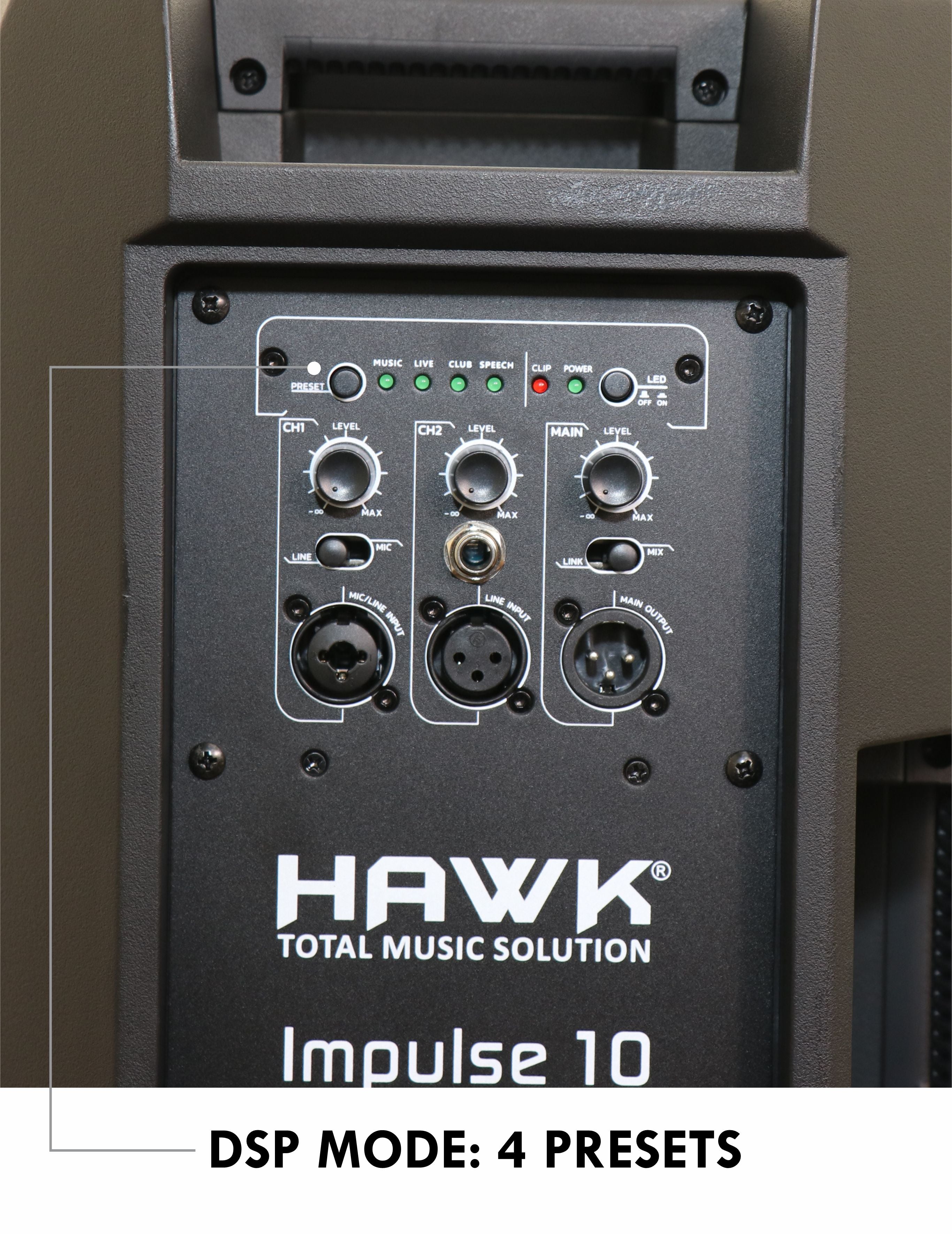 HAWK Impulse 10 Impulse Series 10 inch Active Speaker with 4 DSP Premium High-Performance Professional Loudspeaker System