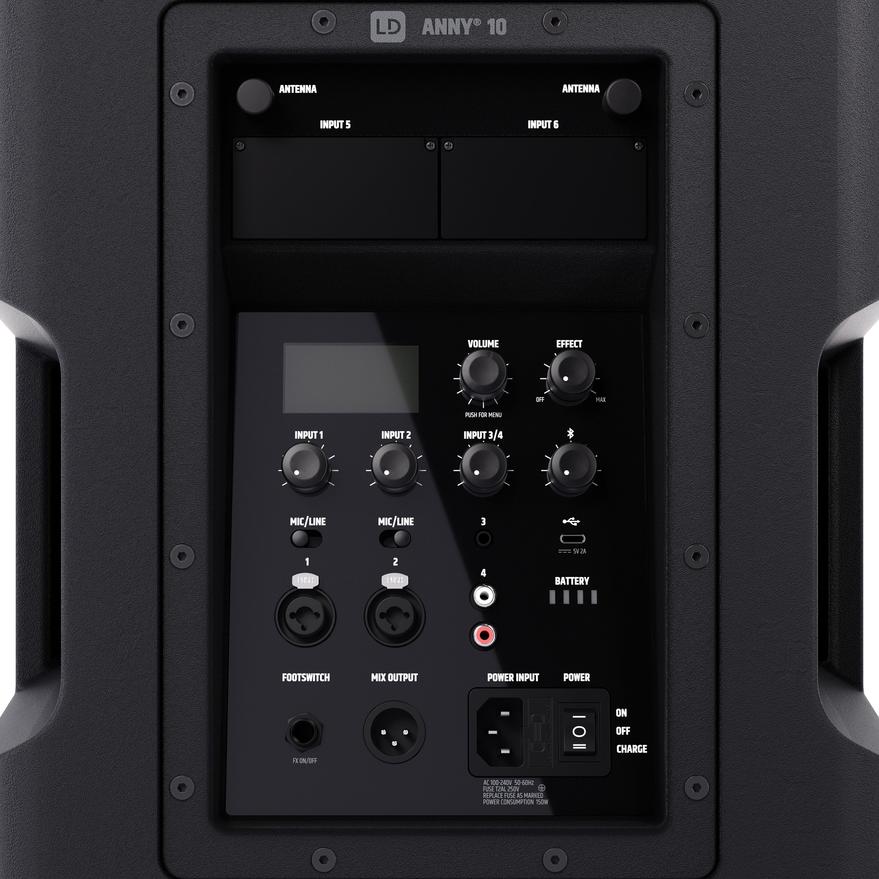 LD Systems LDANNY10 10" Portable Battery-Powered Bluetooth® PA System with Mixer - Each