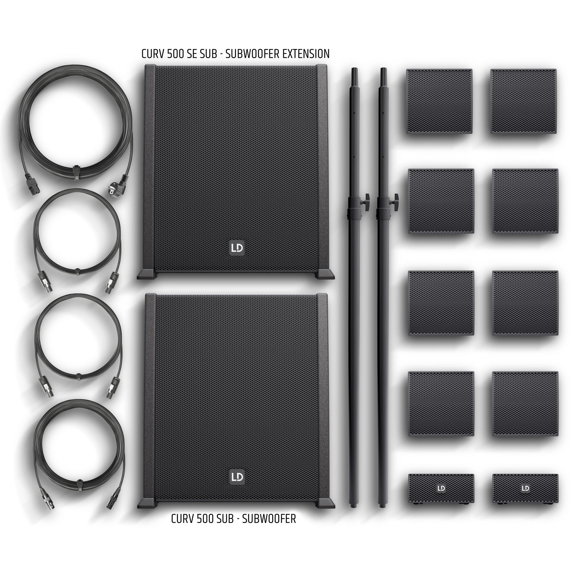 LD Systems CURV 500 PS Portable Array System Power Set Including Distance Bars & Speaker Cables - Pair