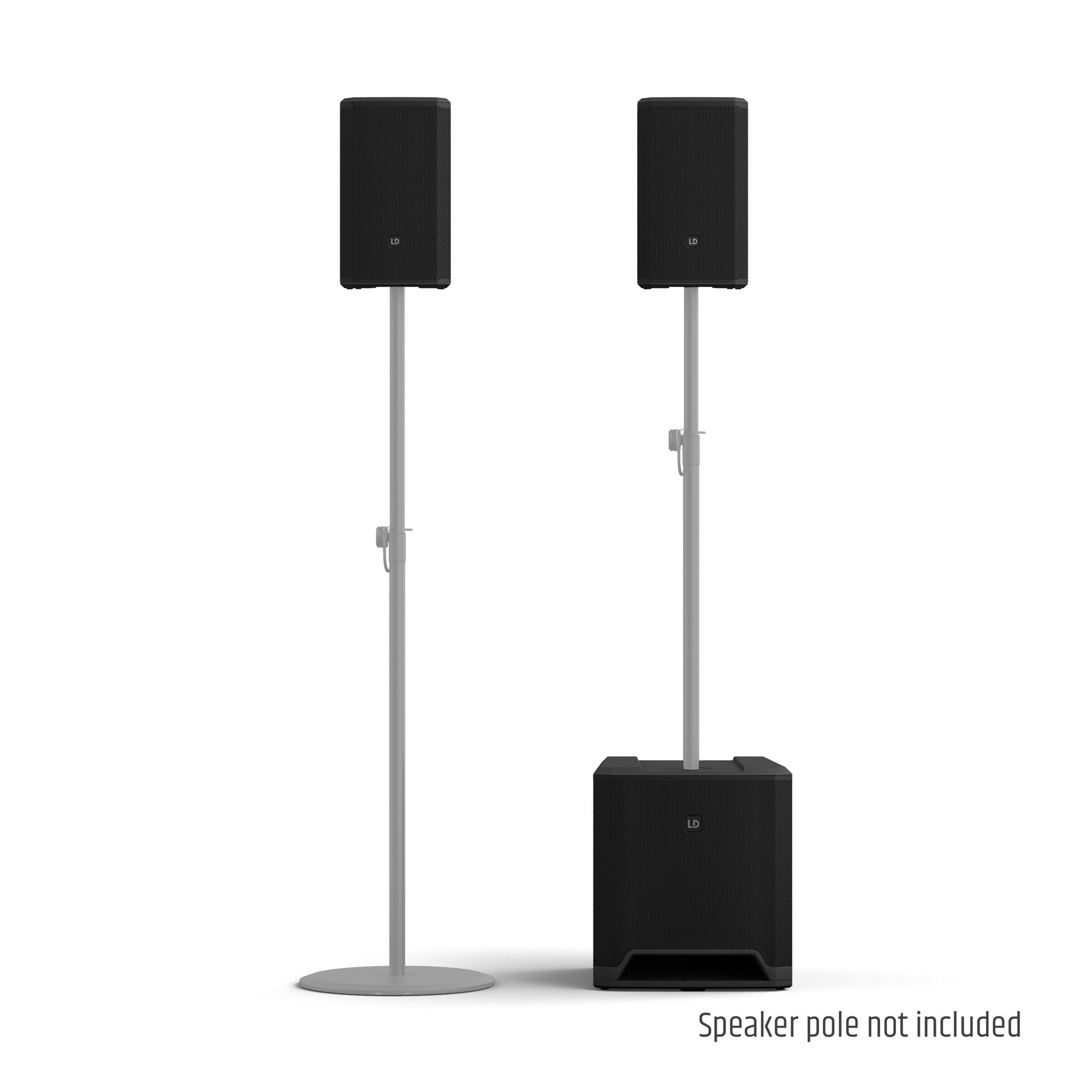 LD Systems LDDAVE12G4XINT 1460W Bluetooth 5.0 Streaming  Compact 2.1 Powered PA System - 2x 6.5" Satellite + 12" Sub - Set
