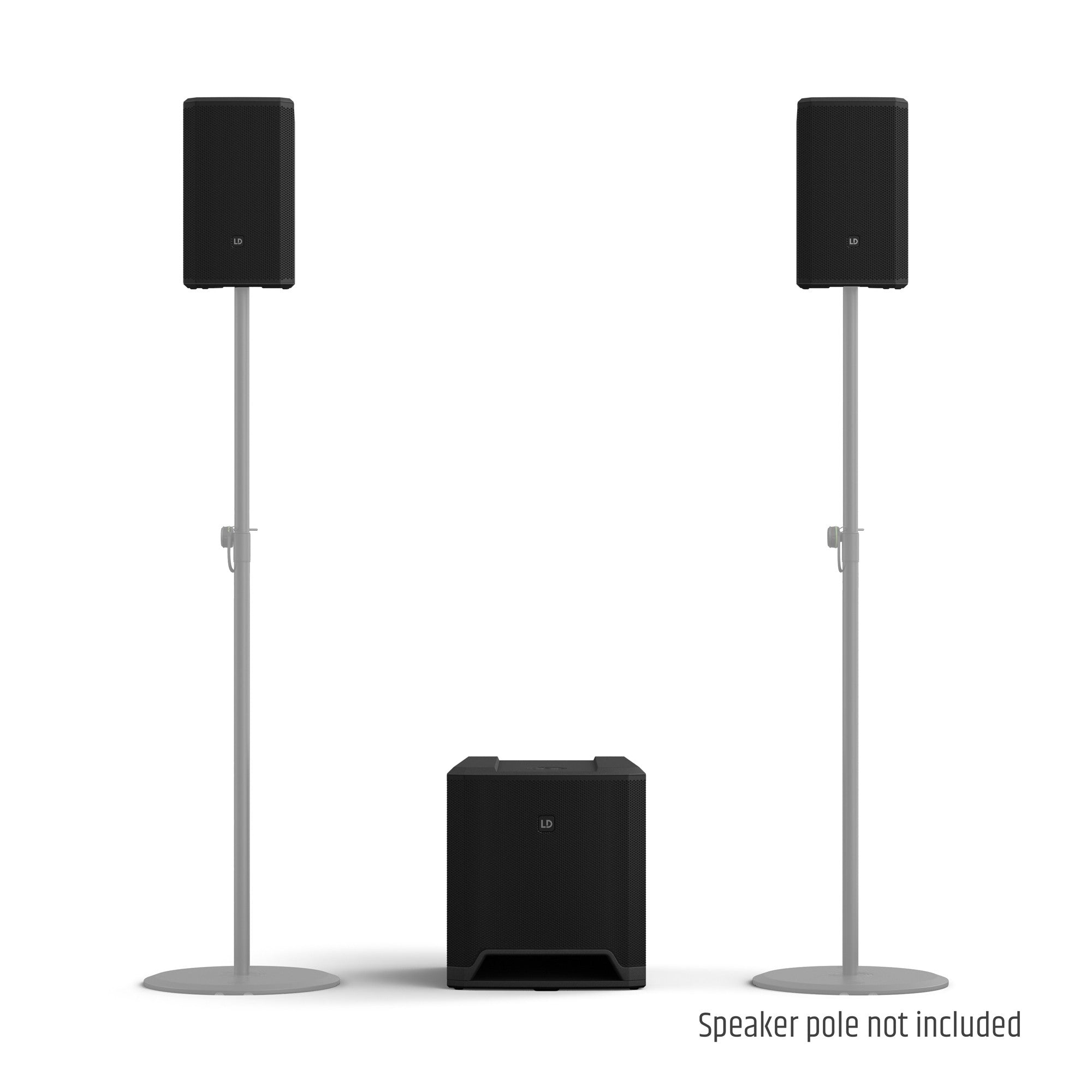 LD Systems LDDAVE12G4XINT 1460W Bluetooth 5.0 Streaming  Compact 2.1 Powered PA System - 2x 6.5" Satellite + 12" Sub - Set