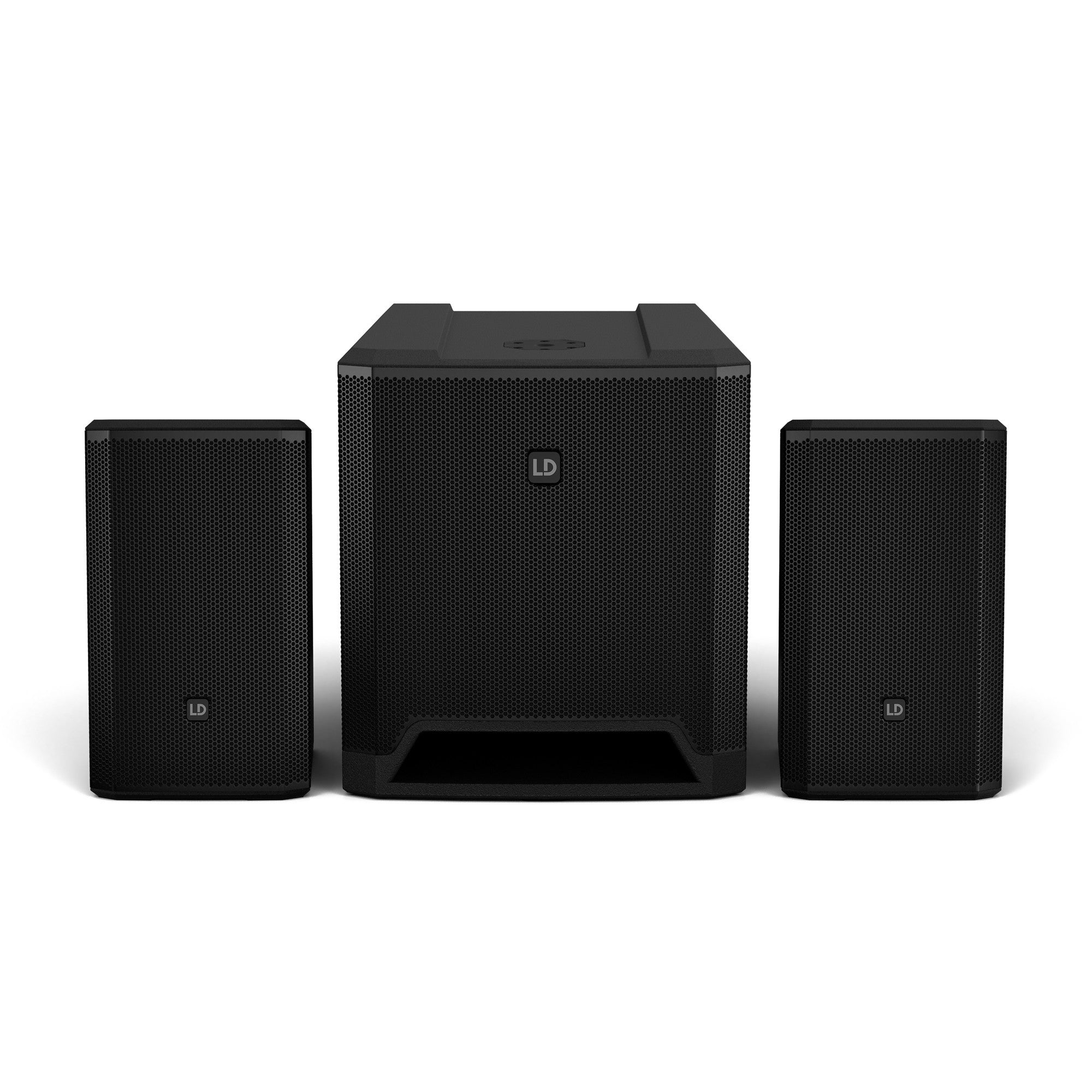 LD Systems LDDAVE12G4XINT 1460W Bluetooth 5.0 Streaming  Compact 2.1 Powered PA System - 2x 6.5" Satellite + 12" Sub - Set