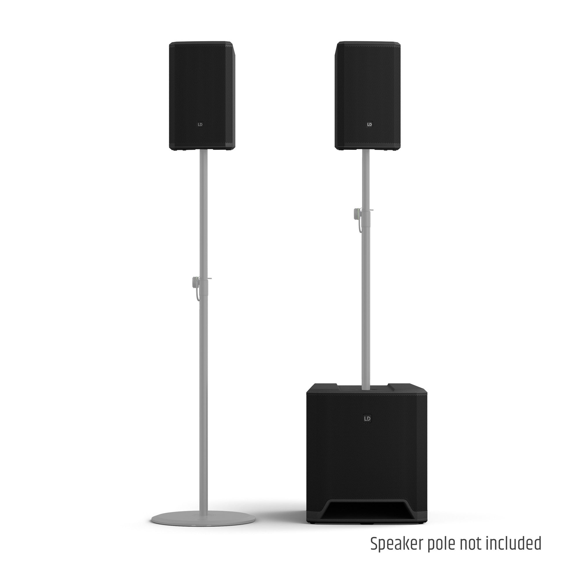 LD Systems LDDAVE15G4XINT 2060W Bluetooth 5.0 Streaming  Compact 2.1 powered PA system - 2x 8" Satellite + 15" Sub - Set
