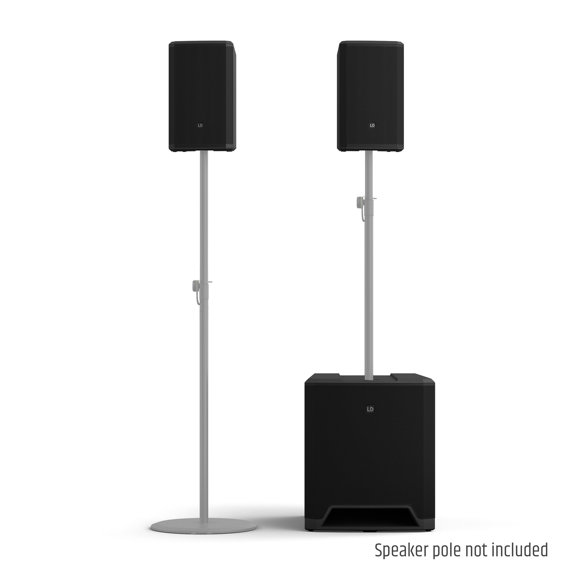 LD Systems LDDAVE18G4XINT 4000W Bluetooth 5.0 Streaming  Compact 2.1 powered PA system - 2x 8" Satellite + 18" Sub Sub - Set