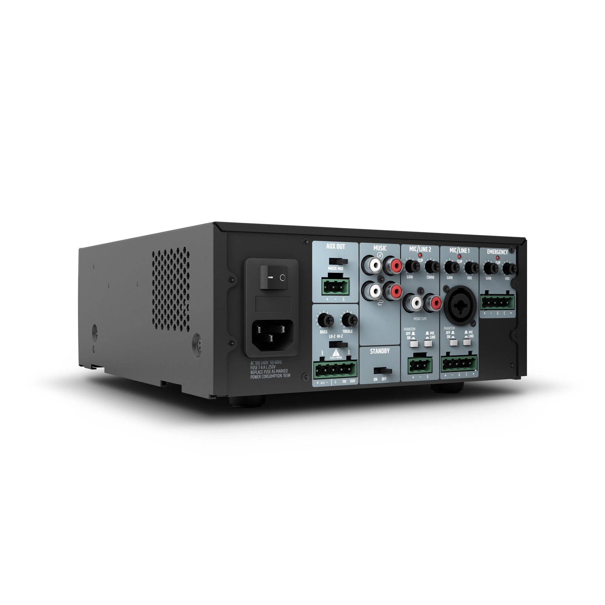 LD Systems LDIMA120INT Installation Mixing Amplifier 120W @ 4 Ohms / 100 V / 70 V, BT, Aux in, Mic in