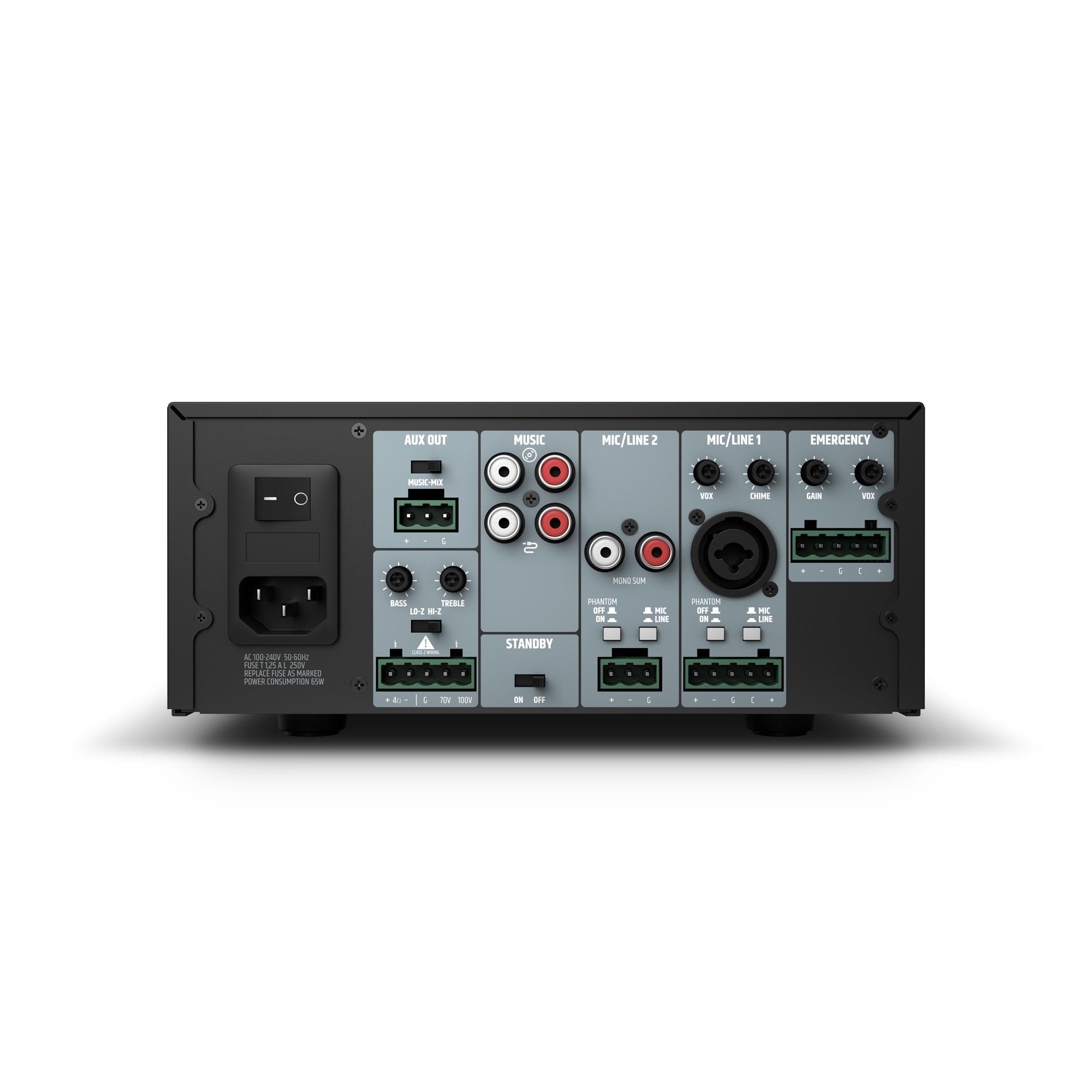 LD Systems LDIMA30INT Installation Mixing Amplifer 30 W@ 4 Ohm / 100 V / 70 V, BT, Aux in, Mic in