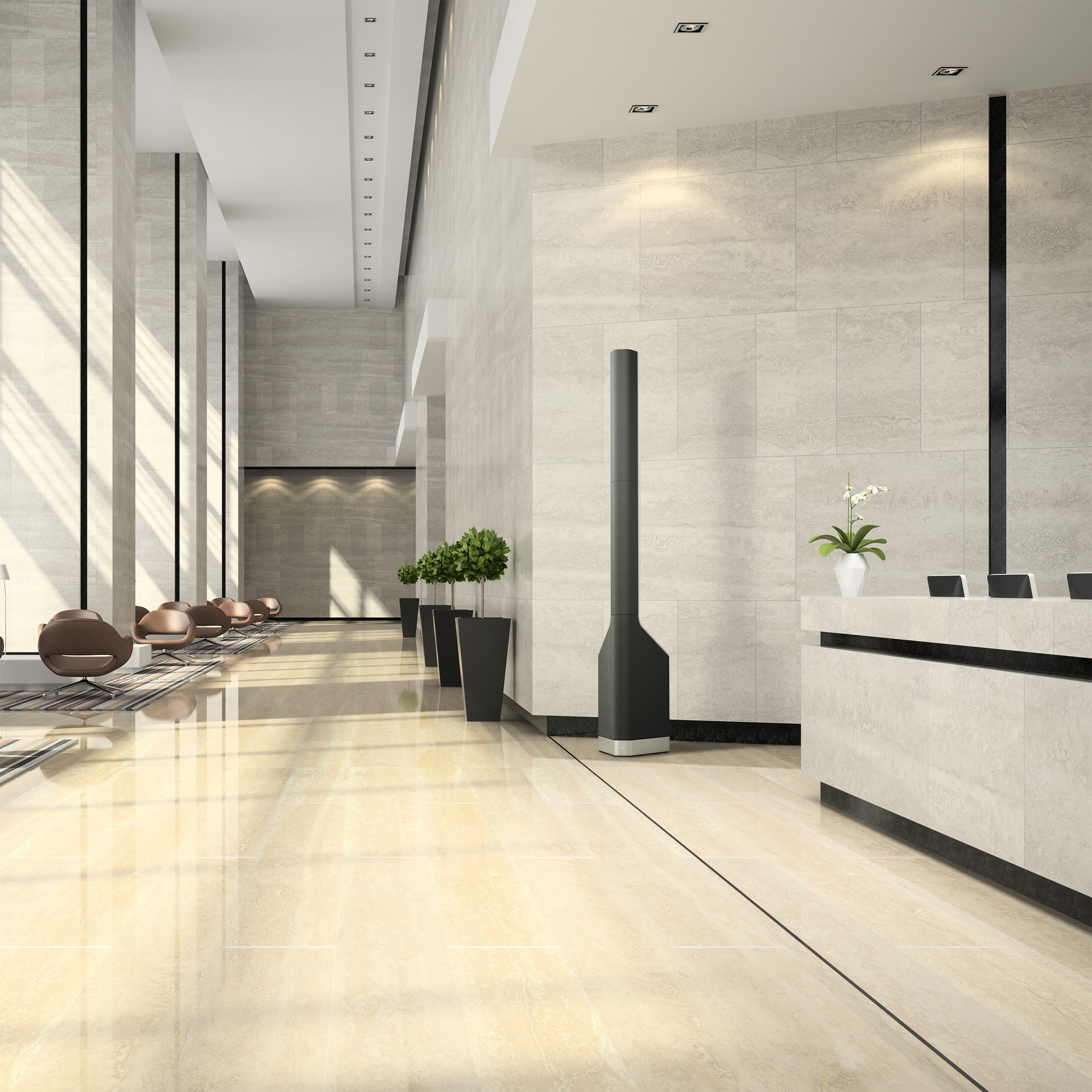 LD Systems LDMAUIP900B Owered Column PA System 2800W by Porsche Design Studio in Graphite - Each
