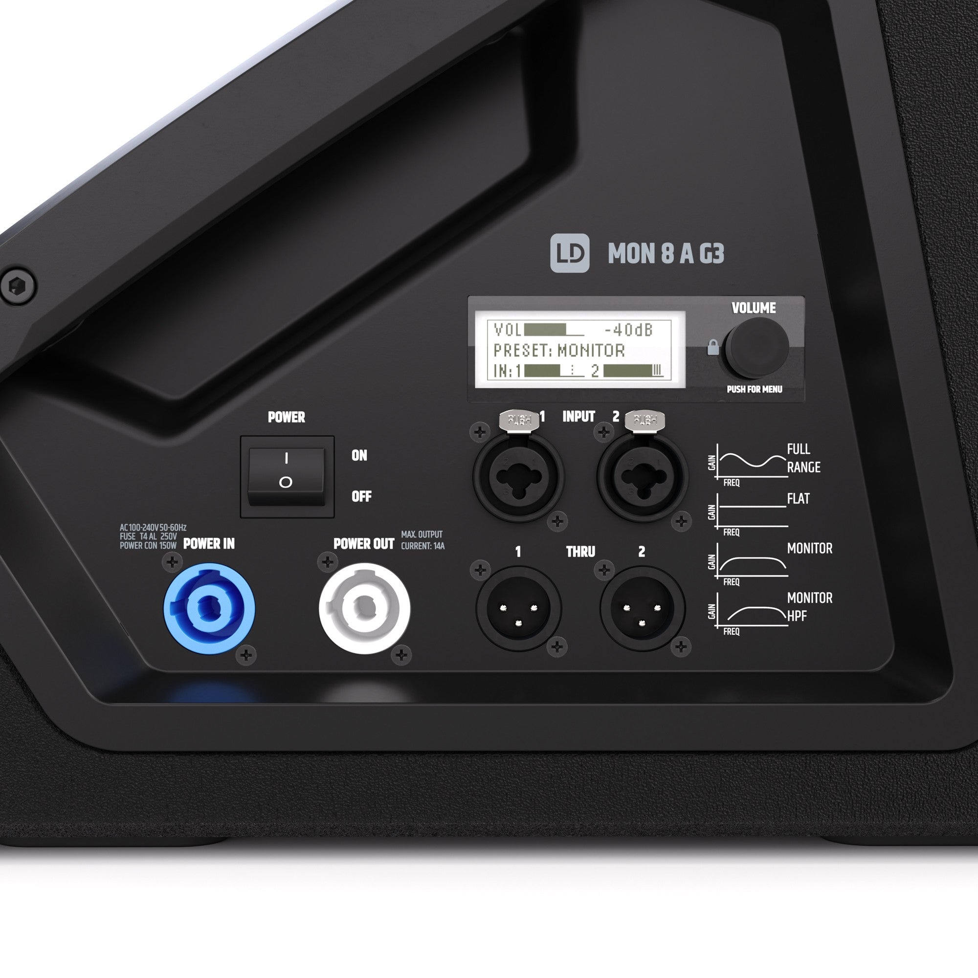 LD Systems LDMON8AG3 8" 1200W Powered Coaxial Stage Monitor - Each