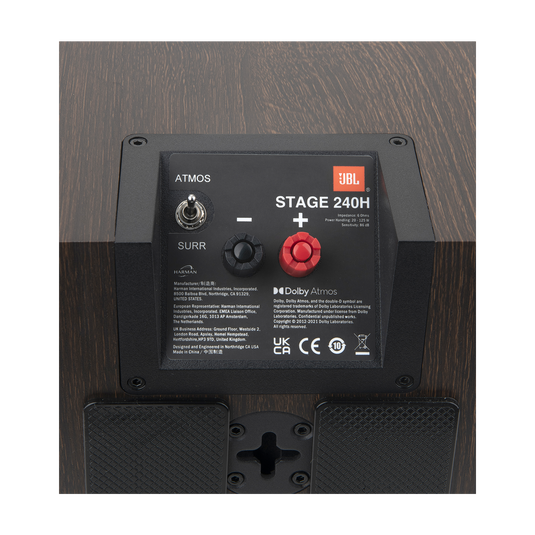 JBL Stage 240H 2-Way 4.5-inch (114mm) Dolby Atmos® Surround Sound Loudspeaker - Pair