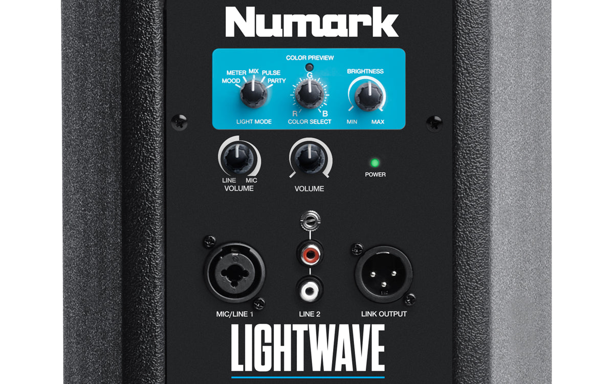 Numark  Lightwave DJ Active Loudspeaker 200W 6.5"  with Built-in Beat Sync’d Light Show - Each
