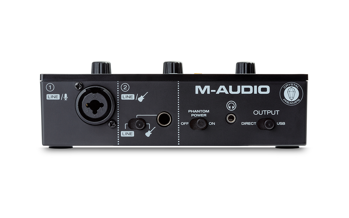 M-Audio M-Track Solo II 48-KHz, 2-Ch USB Audio Interface With 1 Crystal Preamp, Phantom Power and Instrument Input