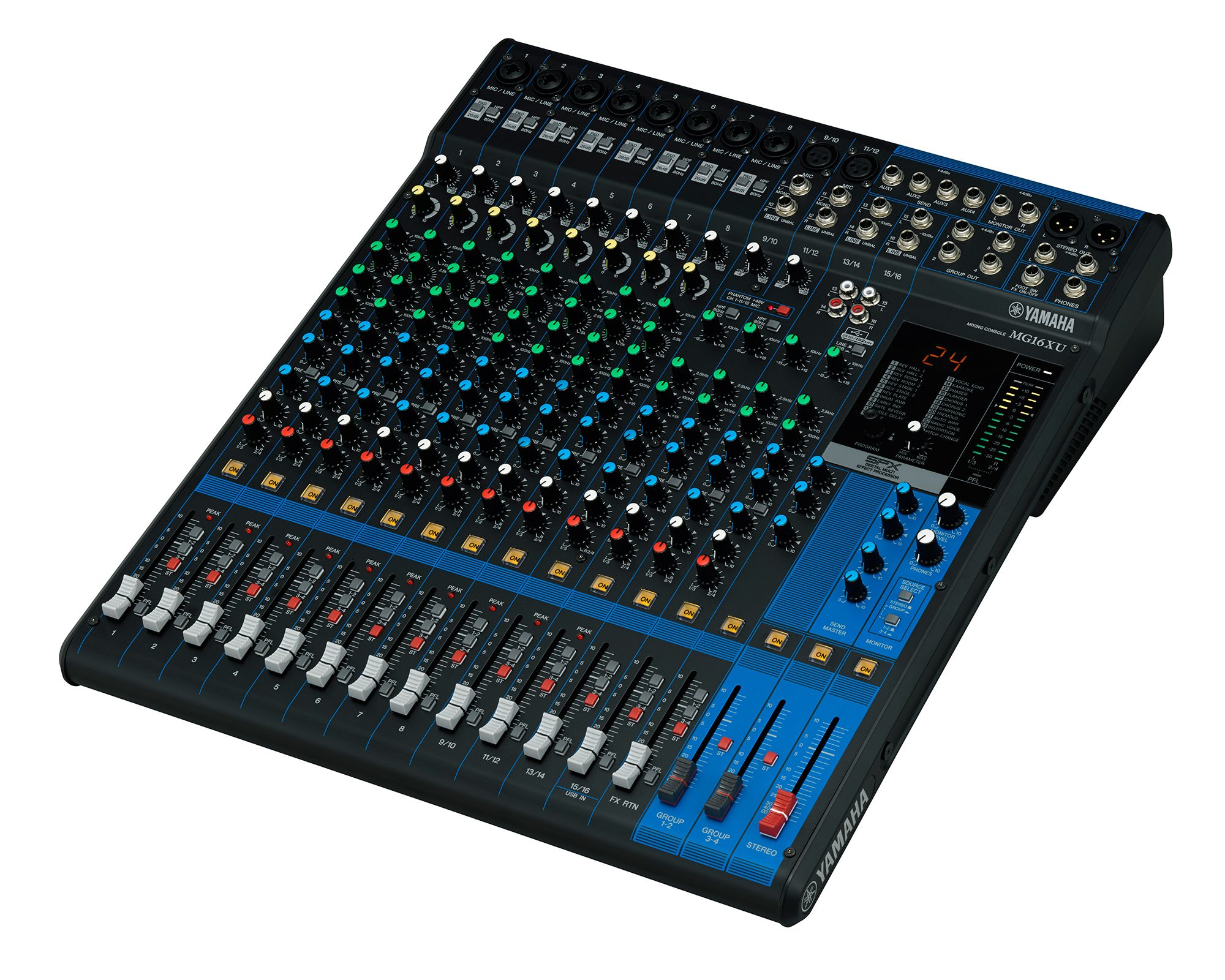 Yamaha MG16XU 16-Channel Mixing Console: Max. 10 Mic / 16 Line Inputs (incl. FX) - Each