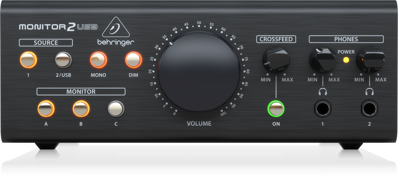 Behringer MONITOR2USB High-End Speaker and Headphone Monitoring Controller with VCA Control and USB Audio Interface