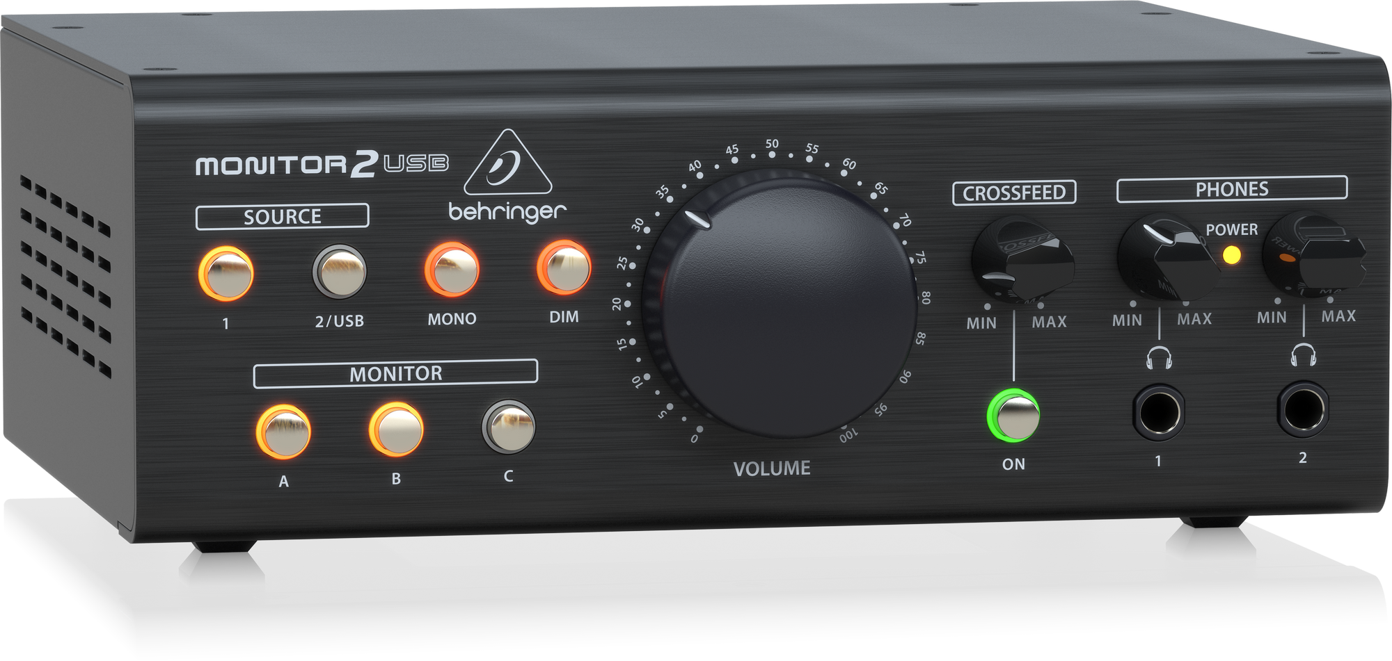 Behringer MONITOR2USB High-End Speaker and Headphone Monitoring Controller with VCA Control and USB Audio Interface