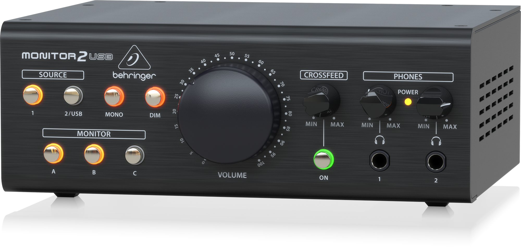 Behringer MONITOR2USB High-End Speaker and Headphone Monitoring Controller with VCA Control and USB Audio Interface