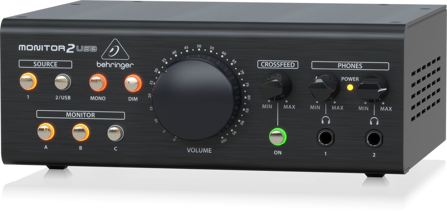 Behringer MONITOR2USB High-End Speaker and Headphone Monitoring Controller with VCA Control and USB Audio Interface