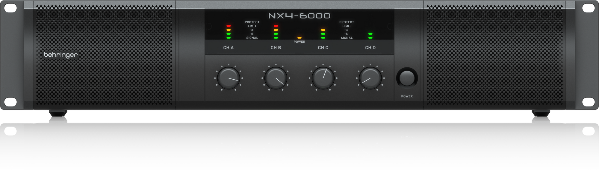 Behringer NX4-6000W 4-Ch. Ultra-Lightweight Class-D Power Amplifier with SmartSense Loudspeaker Impedance Compensation