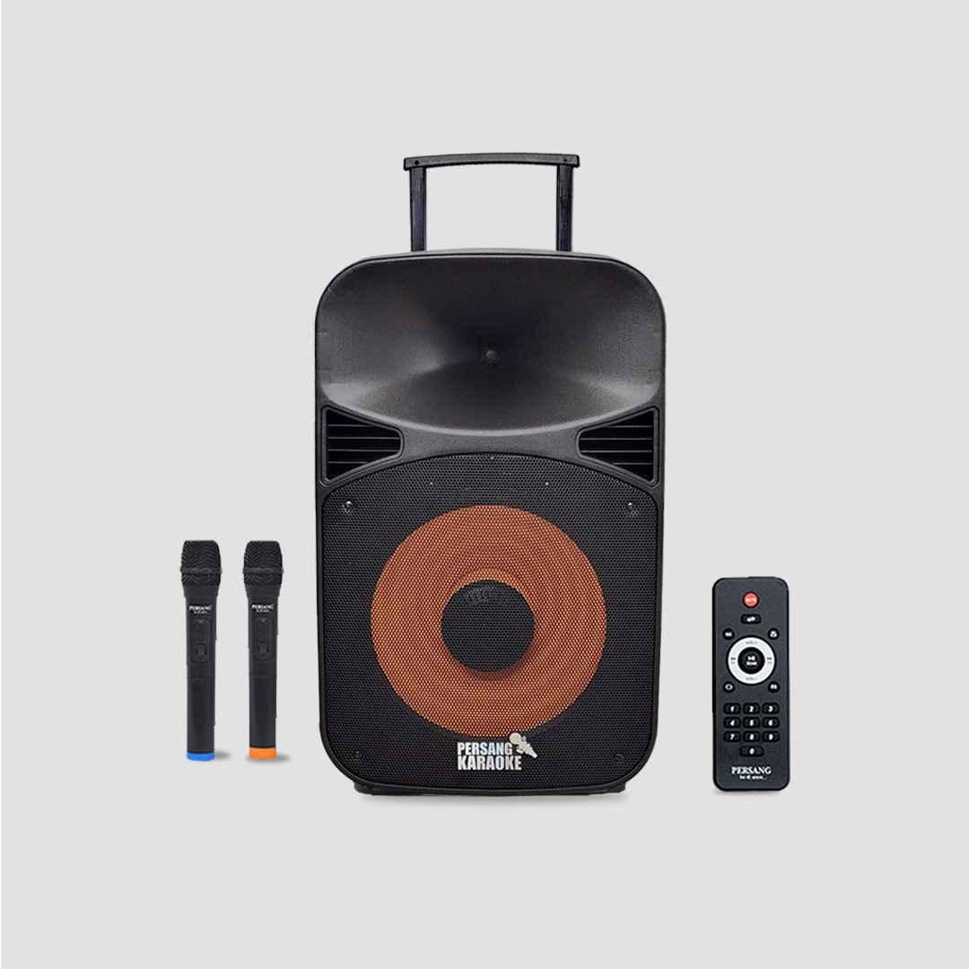 Persang Octane 9 (15) 50w Trolley Speaker With 2Mic, Remote, 4 Hrs Battery, FM, Bluetooth, USB/SD Card/AUX, EQ, RGB Light