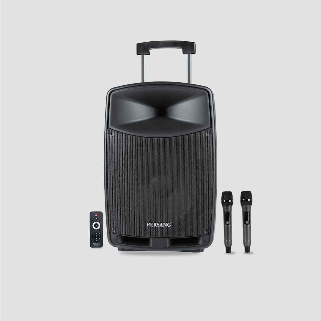 PERSANG Octane 9 (15) 38.10 cms Premium Trolley Speaker | 2X UHF Wireless Mic | Upto 7 Hours Playtime | 100 Watts RMS/1000 PMPO, 38.1 cm Driver, Bluetooth, Aux, USB, SD Card & FM | 1 Yr Wrnty