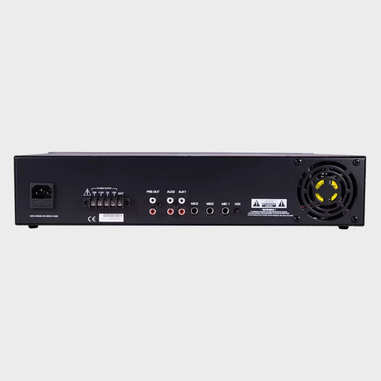 Urban Classic PA250 250W Mixer Amplifier with Triple Mic Input, Bluetooth, USB Playback and VOX Priority for High-Power PA and Background Music Systems - Audiomaxx India