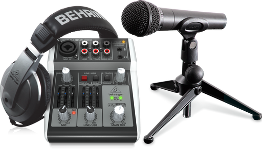 Behringer PODCASTUDIO 2 USB Complete PODCASTUDIO Bundle with USB Mixer, Microphone, Headphones and More