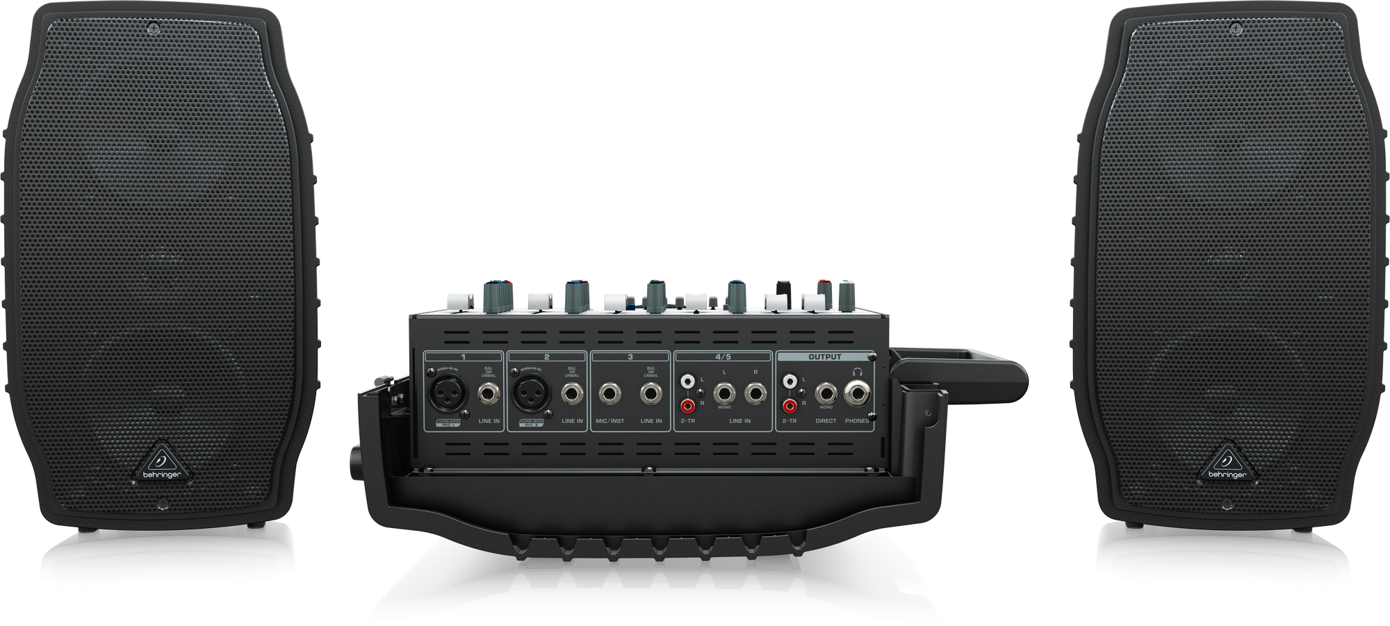 Behringer Europort PPA200 Ultra-Compact Powered Speakers 200W 5-Channel Powered Mixer with Wireless Microphone Option, Klark Teknik Multi-FX Processor and FBQ Feedback Detection