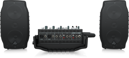 Behringer Europort PPA200 Ultra-Compact Powered Speakers 200W 5-Channel Powered Mixer with Wireless Microphone Option, Klark Teknik Multi-FX Processor and FBQ Feedback Detection