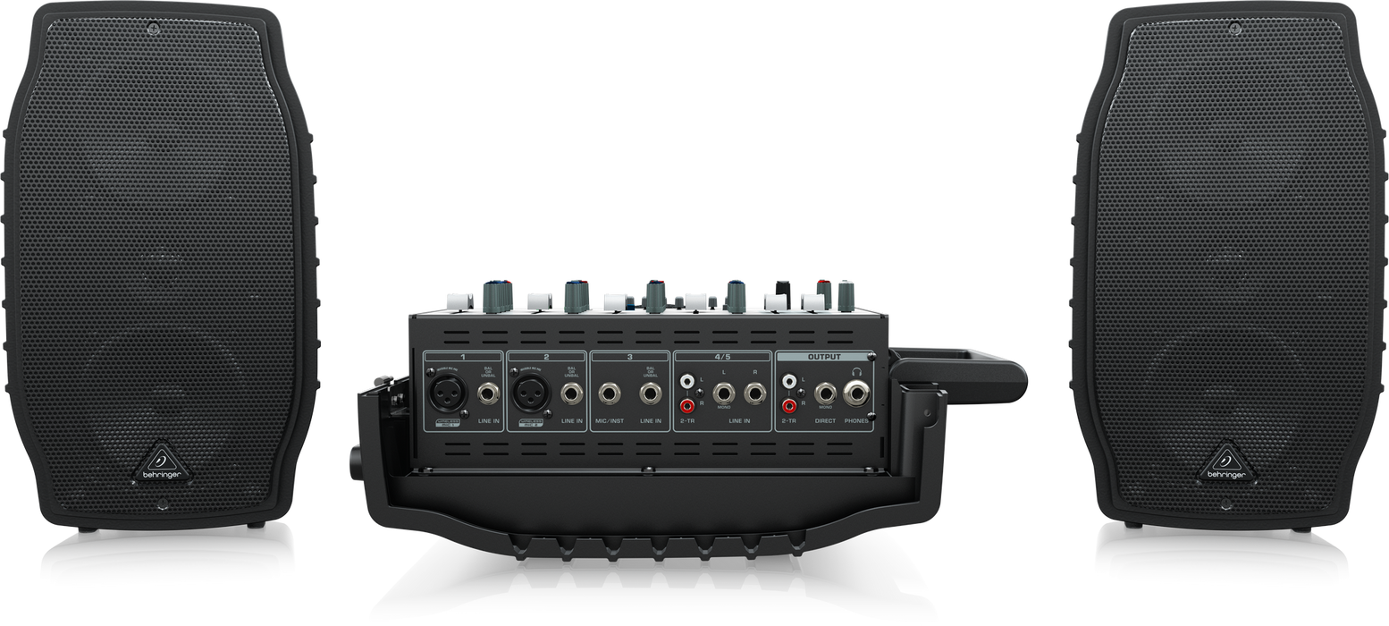 Behringer Europort PPA200 Ultra-Compact Powered Speakers 200W 5-Channel Powered Mixer with Wireless Microphone Option, Klark Teknik Multi-FX Processor and FBQ Feedback Detection