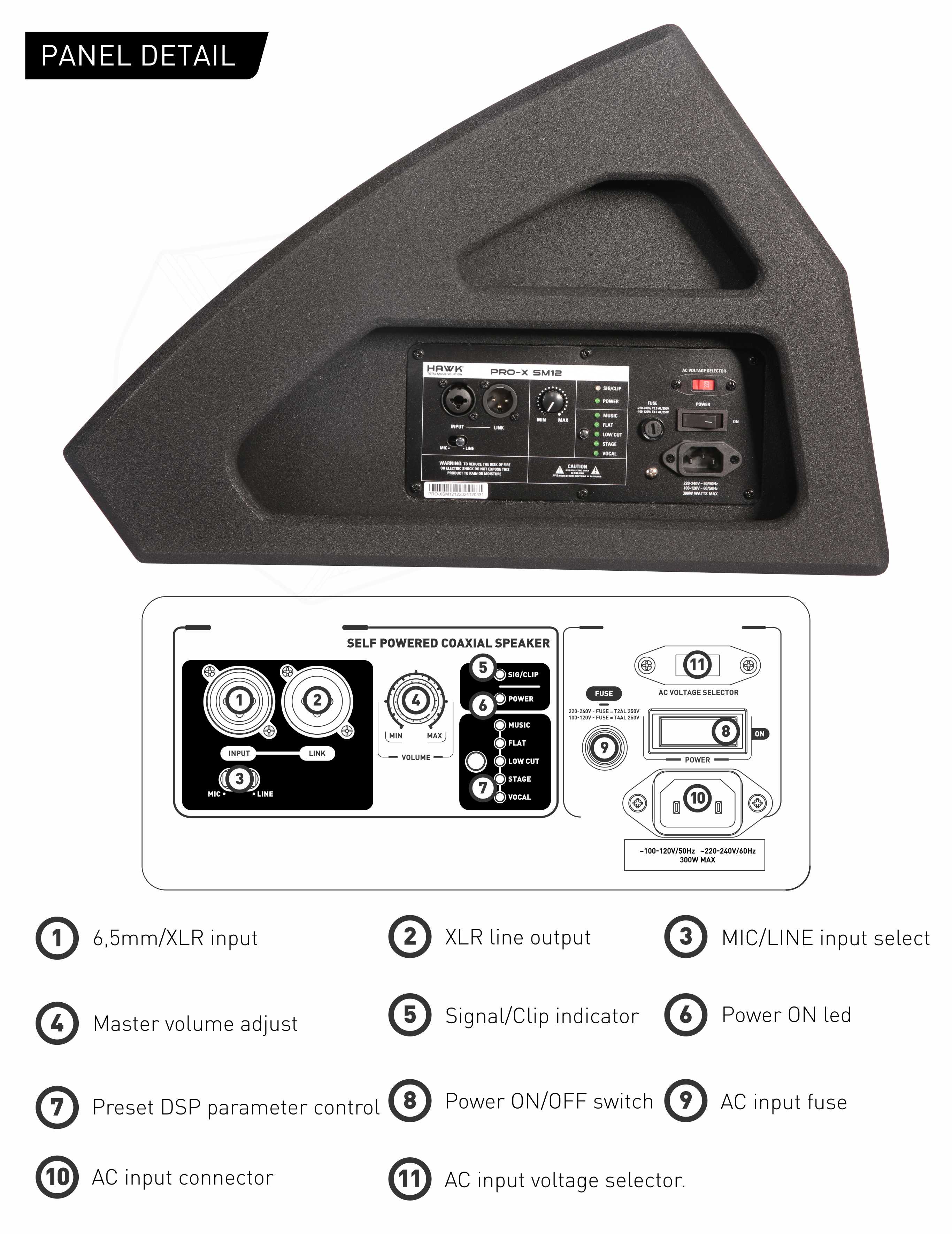 HAWK Pro-X 12 Pro - X Series 12 inch Active Speaker with Bluetooth and DSP Premium High-Performance Professional Loudspeaker System