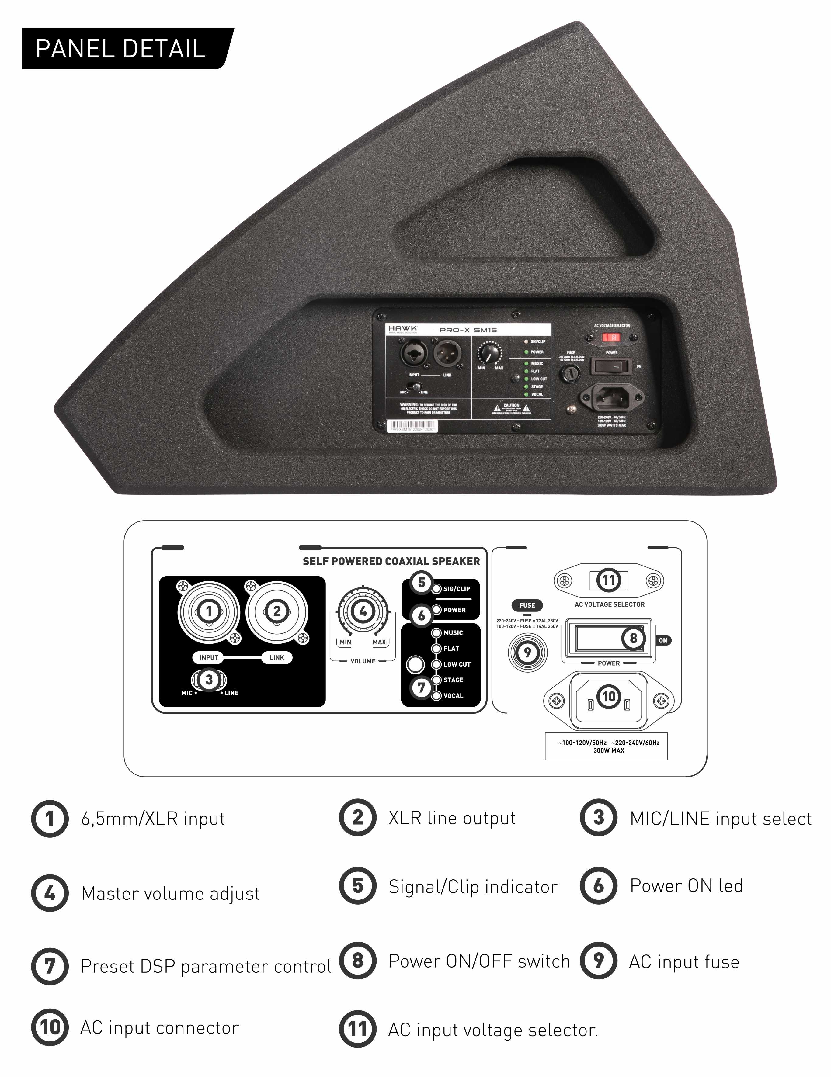 HAWK Pro-X Series 10 inch Active Speaker with Bluetooth & DSP Premium High-Performance Professional Loudspeaker System