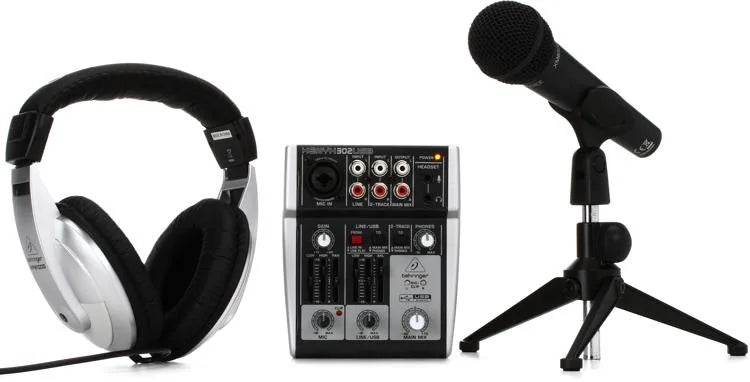 Behringer PODCASTUDIO 2 USB Complete PODCASTUDIO Bundle with USB Mixer, Microphone, Headphones and More