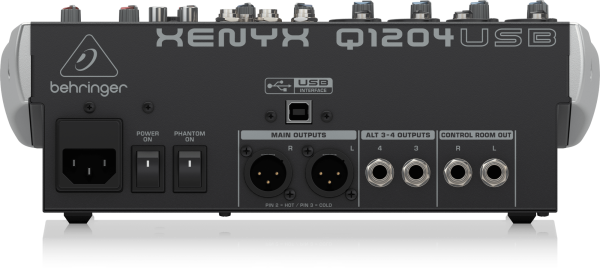 Behringer  XENYX Q1204USB Premium 12-Input 2/2-Bus Mixer with XENYX Mic Preamps and Compressors, Wireless Option and USB/Audio Interface - Each