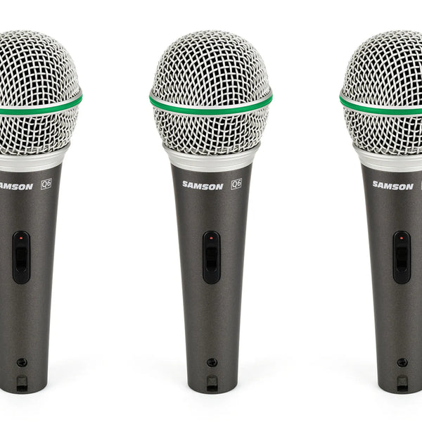 Samson Q6 Neodymium Supercardioid Dynamic Microphone - PACK OF 3