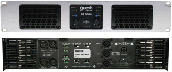 Quest QA1004 Professional 2-Channel 575W High-Power Installation Power Amplifier for Commercial Audio & Fixed AV Systems - Audiomaxx India