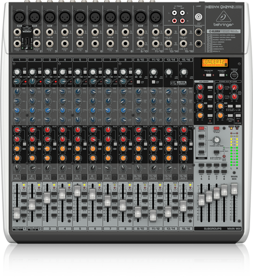 Behringer Xenyx QX2442USB Premium 24-Input 4/2-Bus Mixer with XENYX Mic Preamps and Compressors, Klark Teknik Multi-FX Processor, Wireless Option and USB/Audio Interface