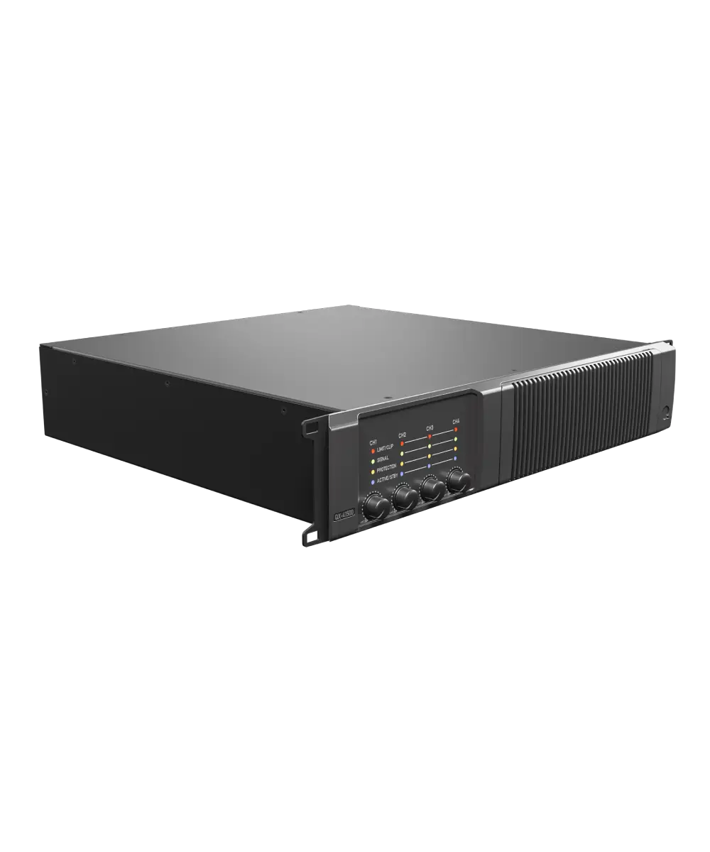 Quest QX41500 Professional 4×1500W Class-D 2RU Installation Power Amplifier with Auto Load Sensing, 70V/100V & Dante™ Expansion Support - Audiomaxx India