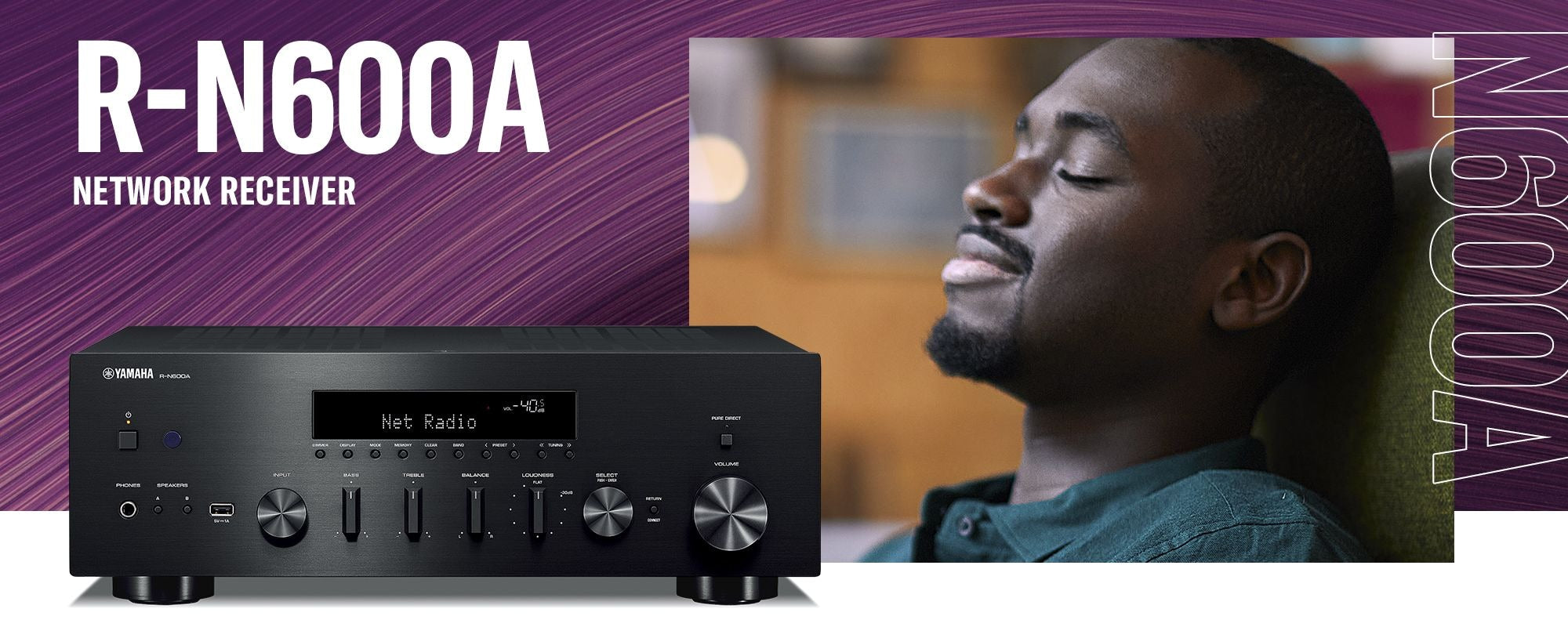 Yamaha RN600A Network Stereo Receiver With Wi-Fi, Bluetooth®, Apple AirPlay® 2,