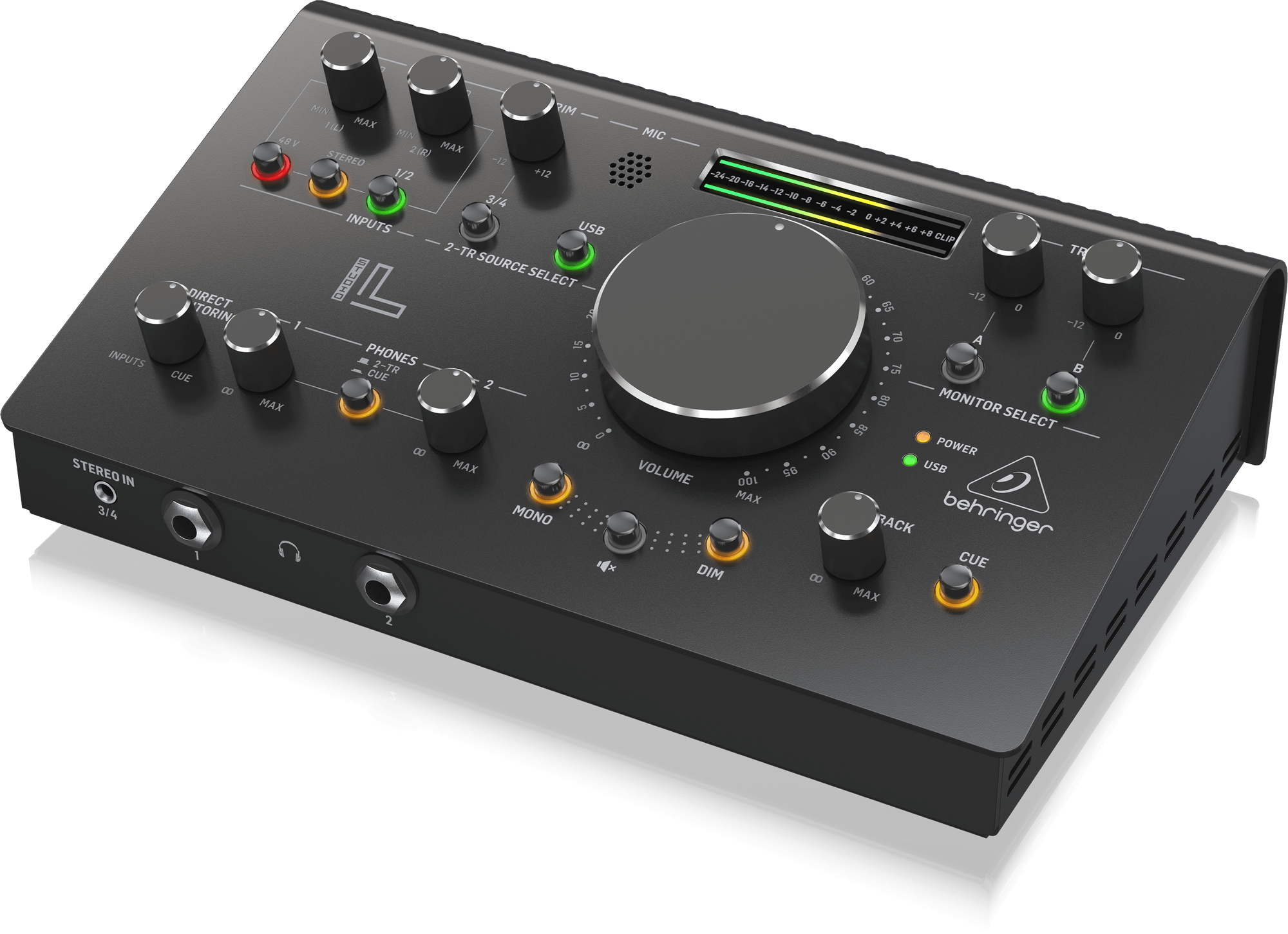 Behringer Studio L High-End Studio Control and Communication Center with Midas Preamps, 192 kHz 2x2 USB Audio Interface and VCA Stereo Tracking