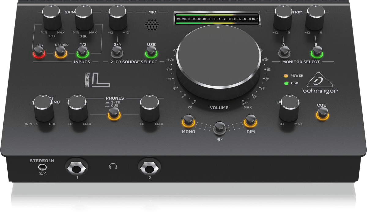 Behringer Studio L High-End Studio Control and Communication Center with Midas Preamps, 192 kHz 2x2 USB Audio Interface and VCA Stereo Tracking