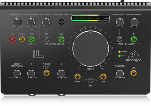 Behringer Studio L High-End Studio Control and Communication Center with Midas Preamps, 192 kHz 2x2 USB Audio Interface and VCA Stereo Tracking