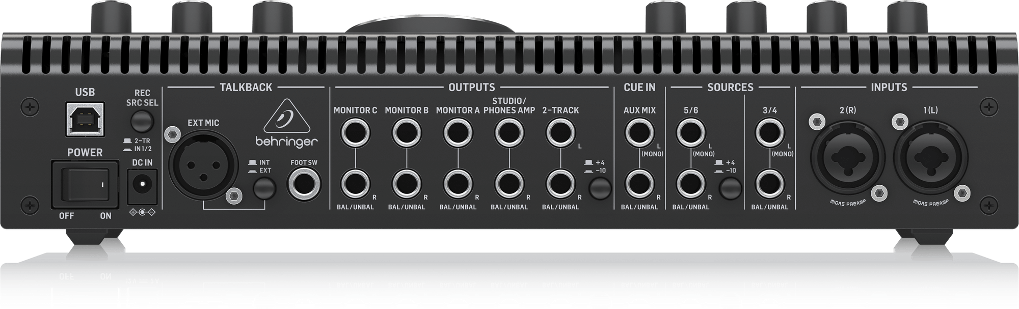 Behringer Studio XL High-End Studio Control and Communication Center with Midas Preamps, 192 kHz 2x4 USB Audio Interface and VCA Stereo Tracking